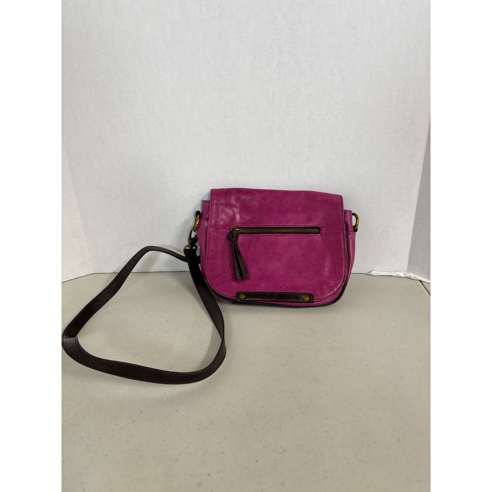 Tignanello‎ Pink Leather Crossbody Bag Tassel Zip Pocket Adjustable Strap